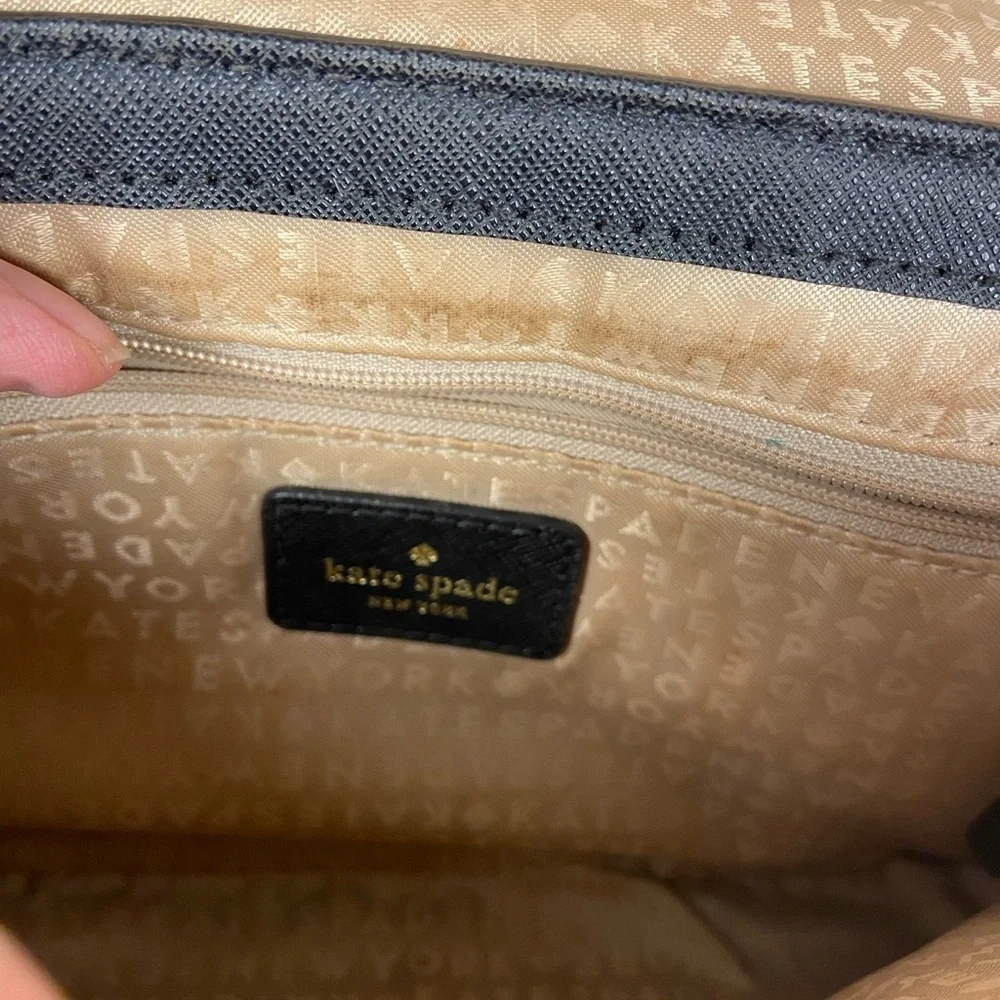Kate Spade Two Tone Black Cream Chain Crossbody Shoulder Bag